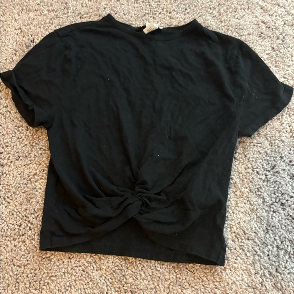 Forever 21 Black Twist Front Crop Top